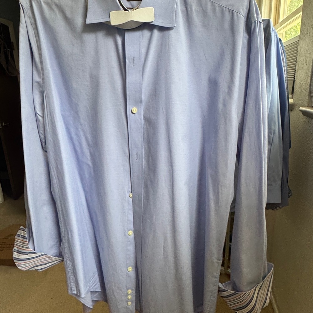 Men's TailorByrd Light Blue Dress Shirt Size XL